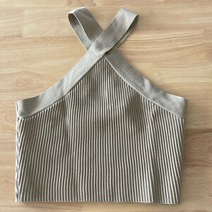 Never worn Sweater-Knit Crisscross Crop Top